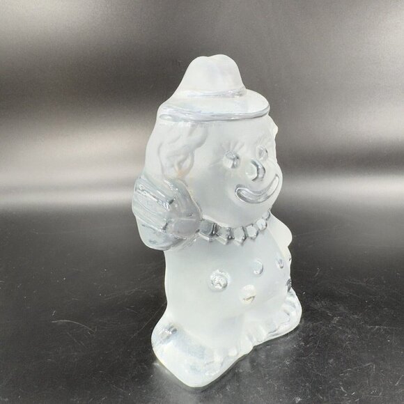 Vintage Viking Glass Clown Figurine Paperweight Frosted Clear Heavy Crystal Vtg - Picture 12 of 13